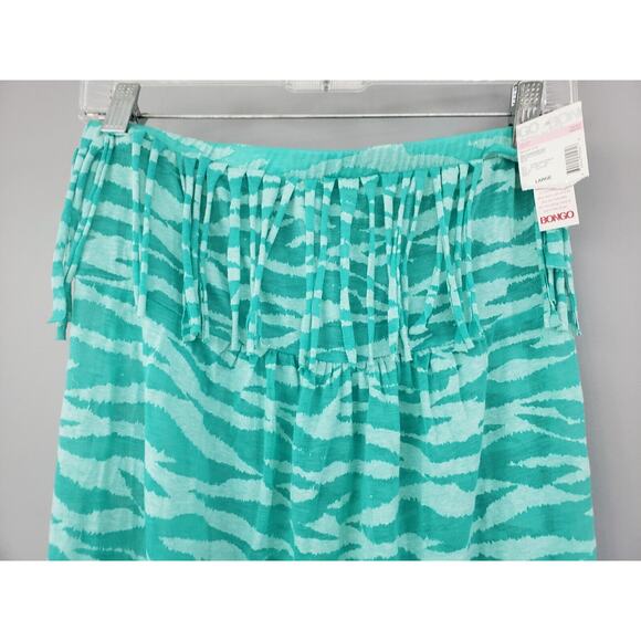 NEW 1990s 90s y2k fringe Bongo Beach Bathing Suit Cover Up JUNIORS Large zebra - Picture 3 of 6
